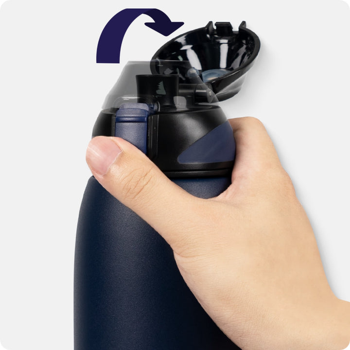 1000ml stainless steel thermos water bottle with carrying bag, carbonated water bottle, black 