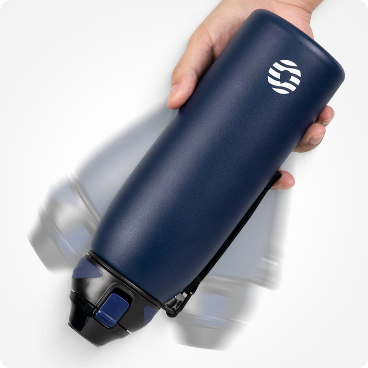 1000ml stainless steel thermos water bottle with carrying bag, carbonated water bottle, black 