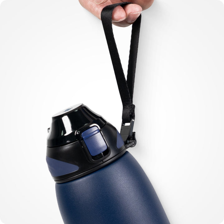 1000ml stainless steel thermos water bottle with carrying bag, carbonated water bottle, black 