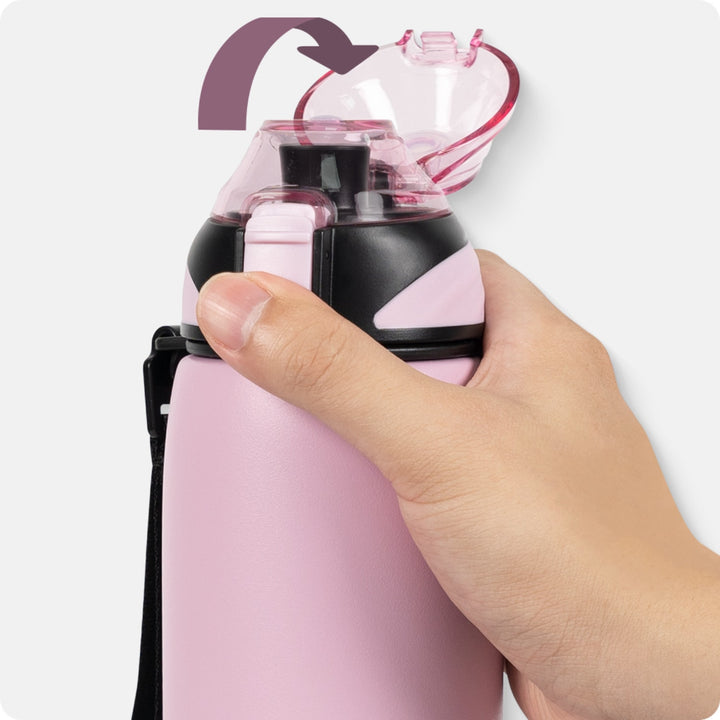1000ml stainless steel thermos water bottle with carrying bag, carbonated water bottle, black 