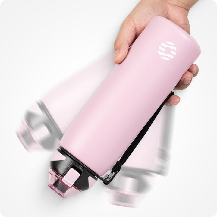 1000ml stainless steel thermos water bottle with carrying bag, carbonated water bottle, black 