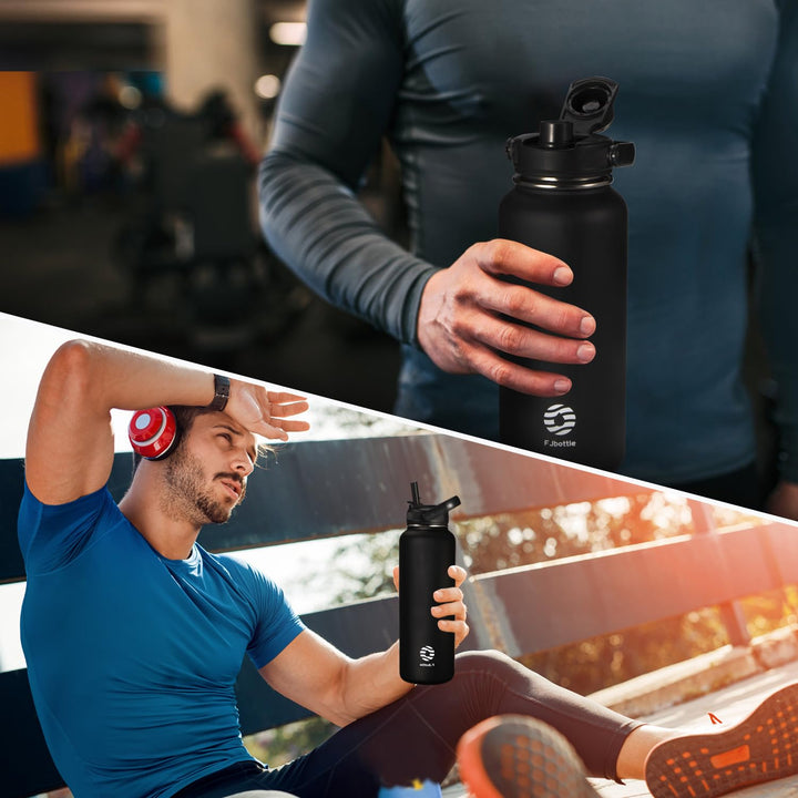 1000ml Thermos Flask Stainless Steel Water Bottle with Magnetic Lid, Carbonated Water Bottle, Blue 