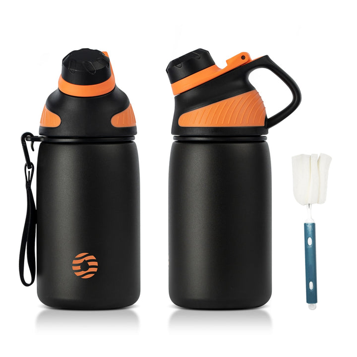 400ml Thermoskanne Trinkflasche aus Edelstahl mit Magnetischem Deckel, Kohlensäure geeignet Wasserflasche