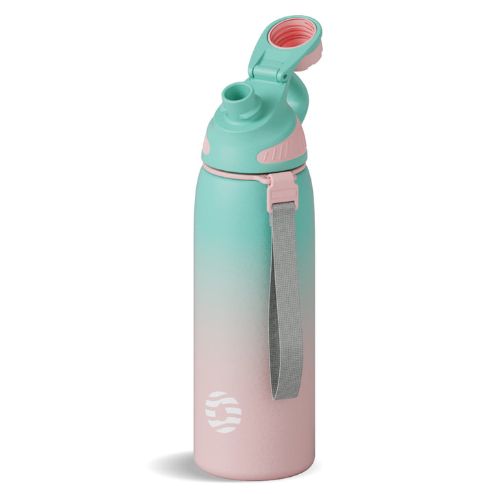 Bouteille d'eau isotherme en acier inoxydable avec couvercle magnétique, bouteille d'eau gazeuse, bleu, 800 ml 