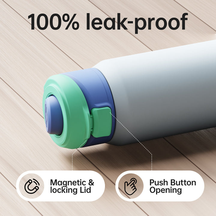 710ml Thermoskanne aus Edelstahl mit Magnetischem Deckel, Kohlensäure geeignet Wasserflasche