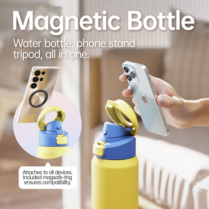710ml Thermoskanne aus Edelstahl mit Magnetischem Deckel, Kohlensäure geeignet Wasserflasche