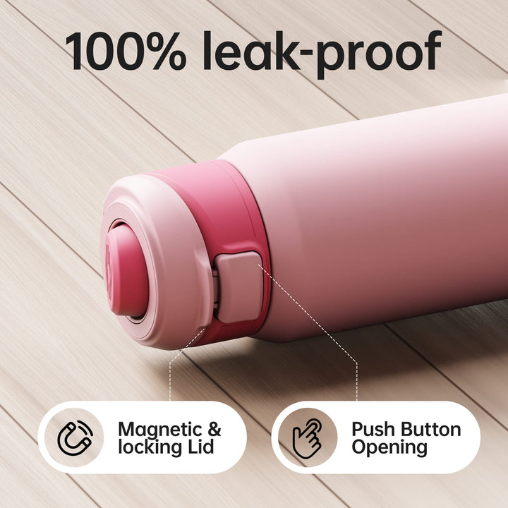 710ml Thermoskanne aus Edelstahl mit Magnetischem Deckel, Kohlensäure geeignet Wasserflasche