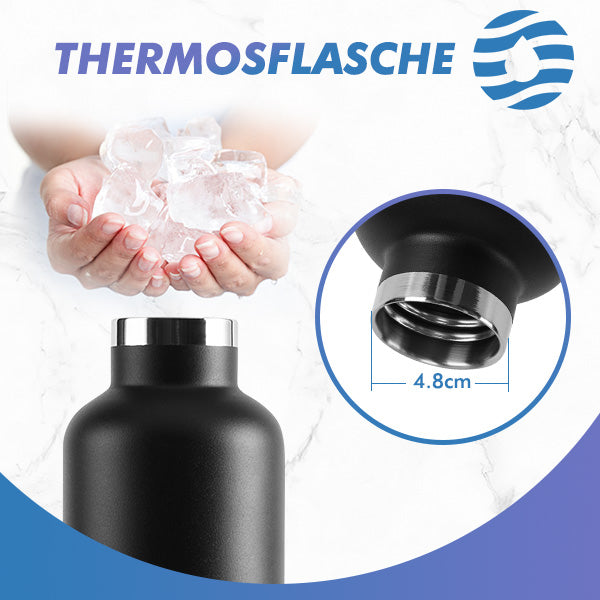 Bouteille isotherme en acier inoxydable avec mousqueton, 750 ml, bouteille d'eau gazeuse, vert foncé 