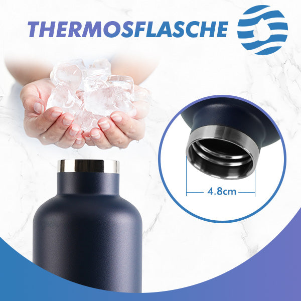 Bouteille isotherme en acier inoxydable avec mousqueton, 750 ml, bouteille d'eau gazeuse, vert foncé 