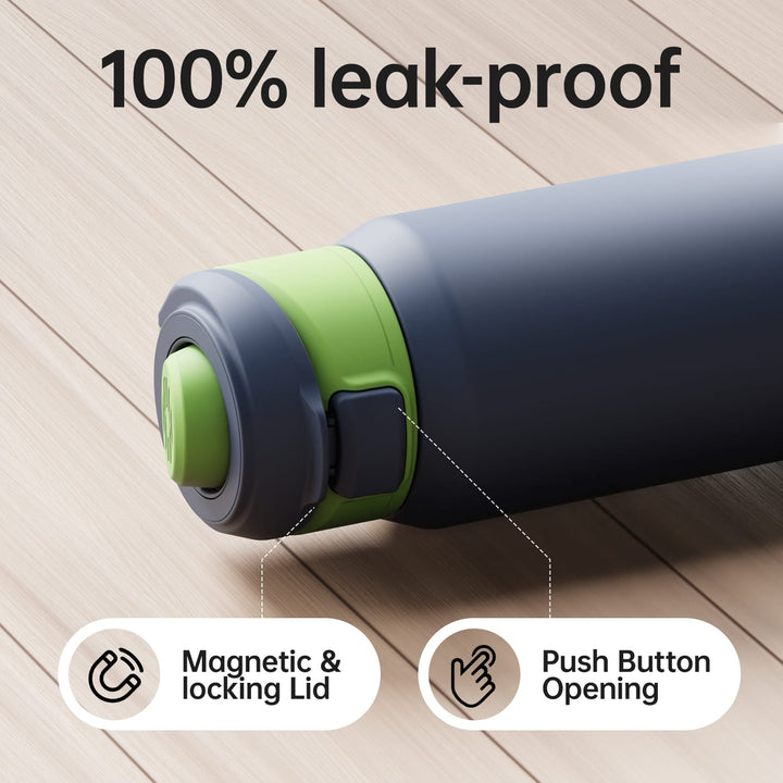 710ml Thermoskanne aus Edelstahl mit Magnetischem Deckel, Kohlensäure geeignet Wasserflasche