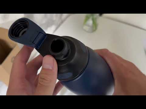 Bouteille d'eau isotherme en acier inoxydable de 600 ml avec couvercle magnétique, bouteille d'eau gazeuse, bleu