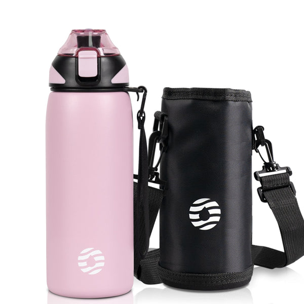 600ml Insulated Stainless Steel Water Bottle, Rosa 