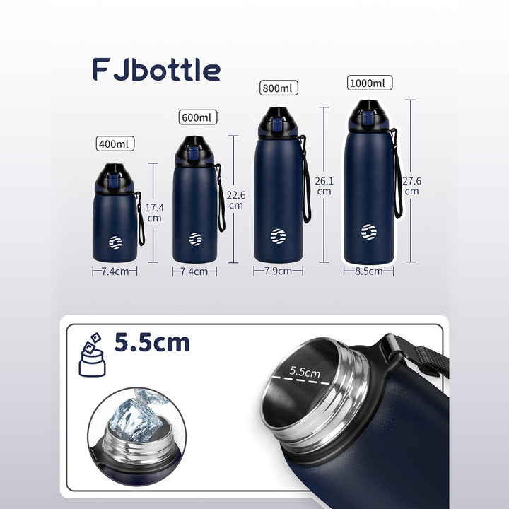 800ml stainless steel thermos water bottle with carrying bag, carbonated drink bottle, blue
