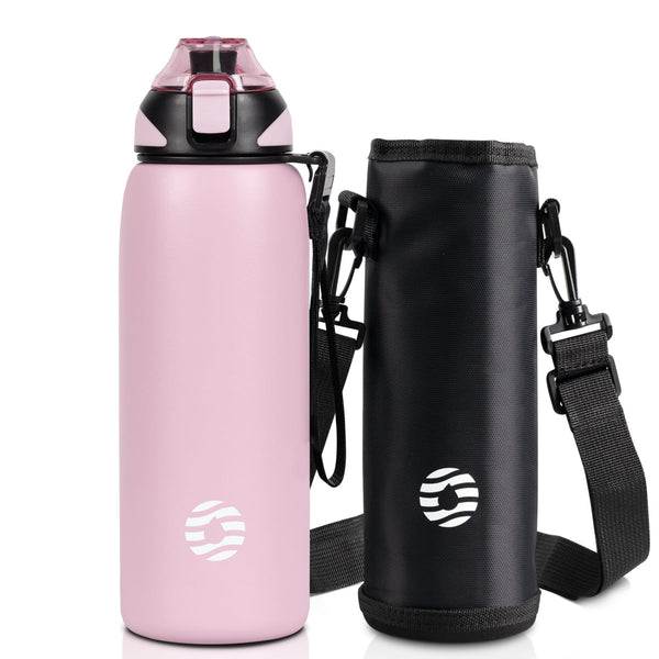 800ml Stainless Steel Insulated Water Bottle, Pink